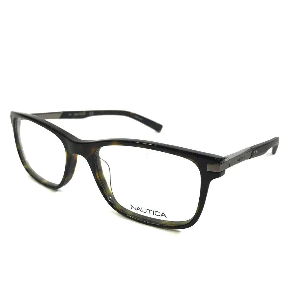 Nautica Eyeglasses Frames N8131 206 Tortoise Brown Rectangle Full Rim 56-19-140